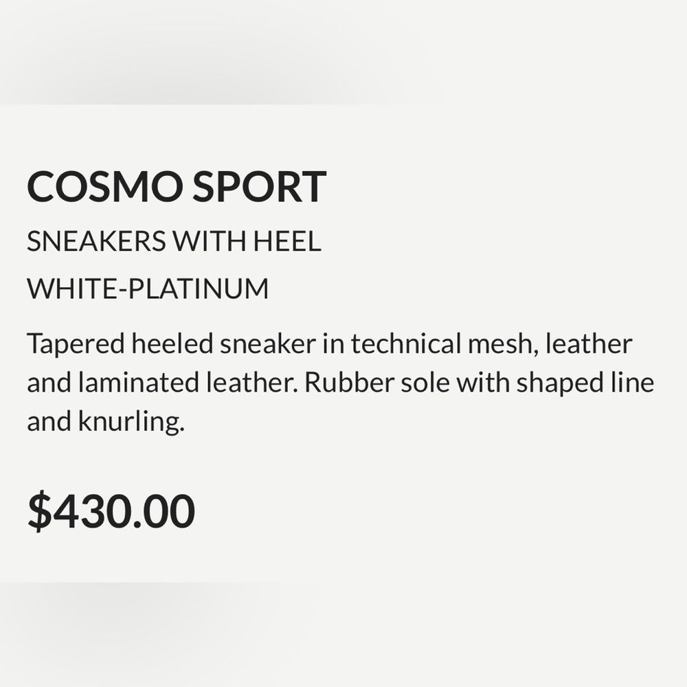 NWT VOILE BLANCHE COSMO SPORT Sneakers With Heel in White-Platinum - Picture 4 of 16